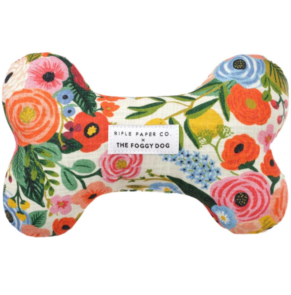 Foggy Dog Cotton Canvas Bone Squeak Toys
