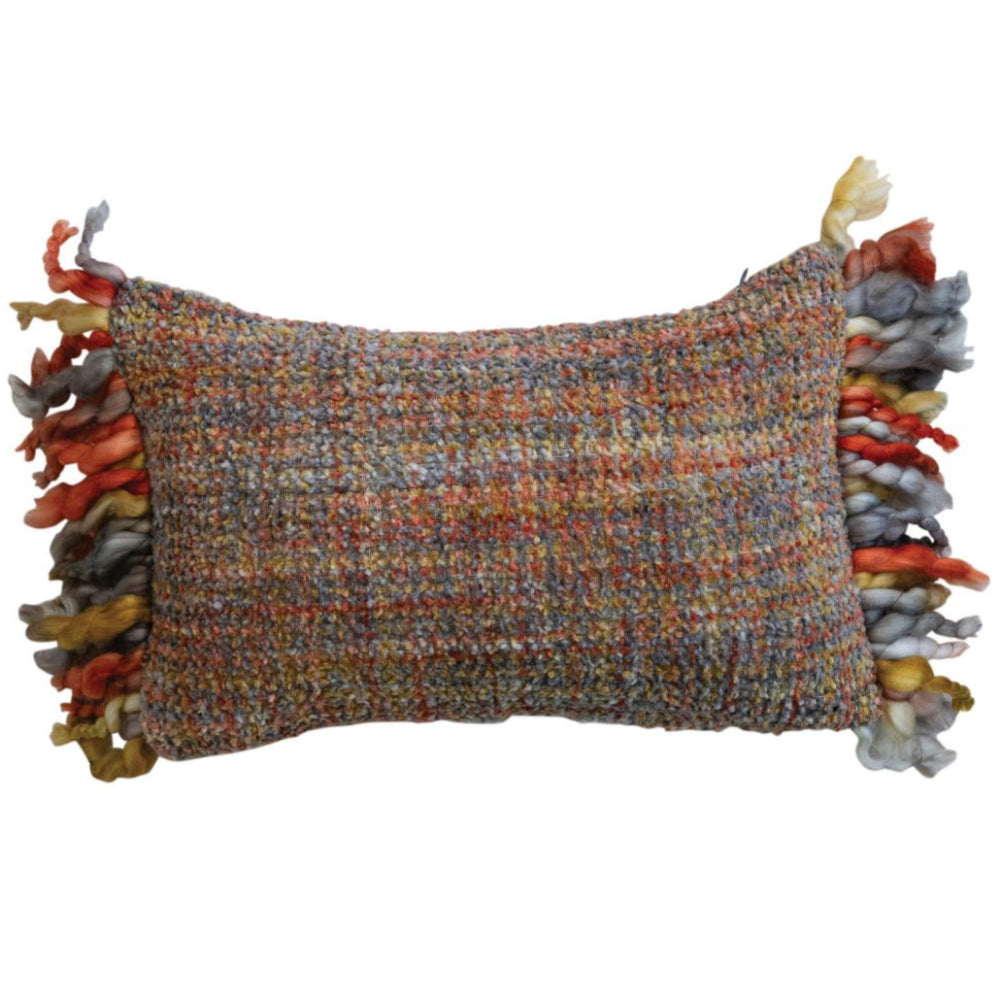 Multicolored Woven Melange Lumbar Pillow - 9" x 14"