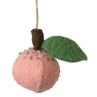 Wool Felt Peach Ornament