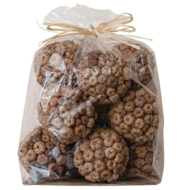Dried Natural Peepal Pod Balls - 12 pc.