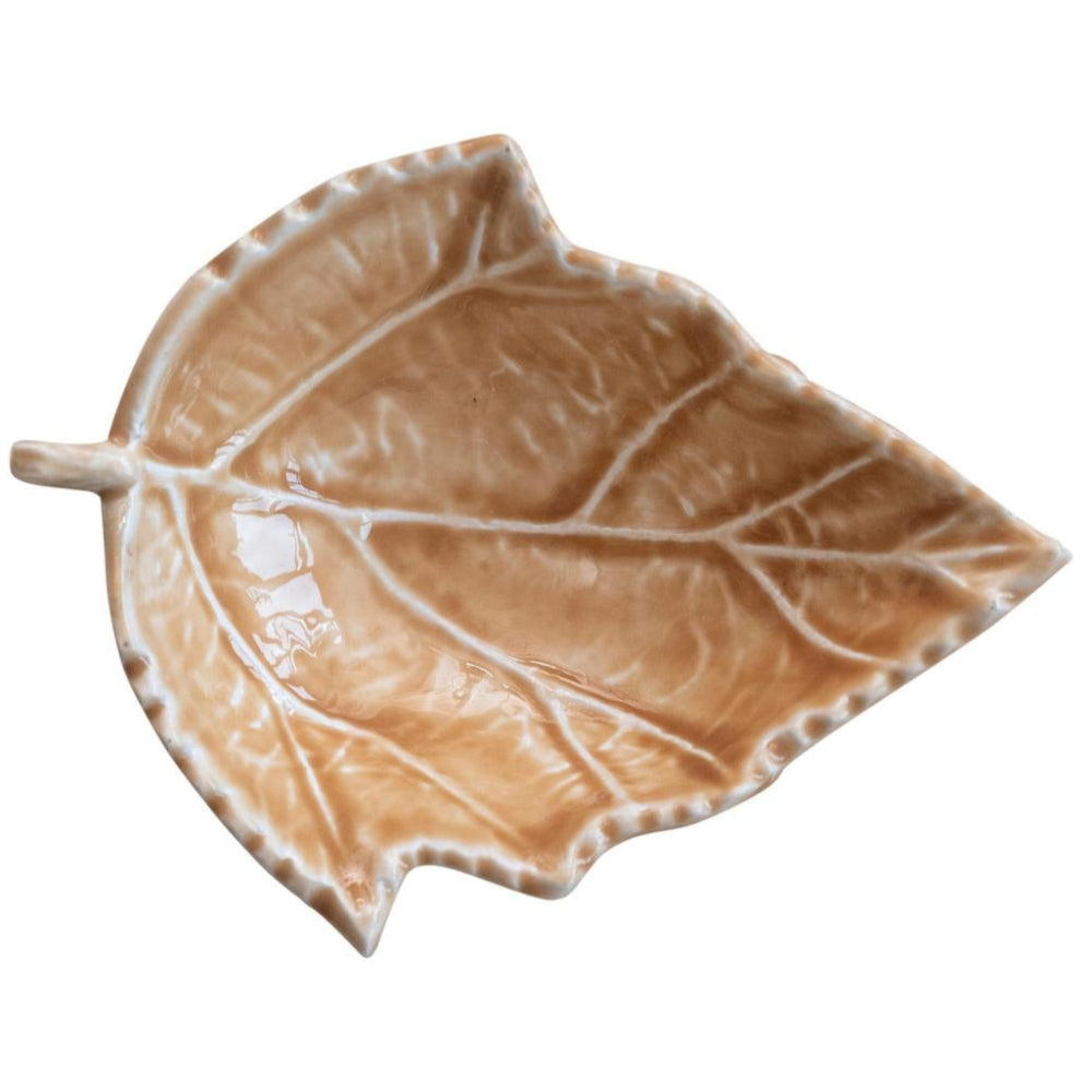 Enameled Leaf-Shaped Aluminum Dish - 5.25" x 6.5"