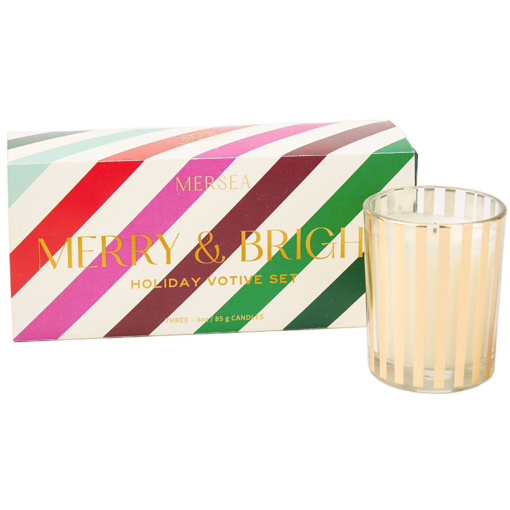 Mersea "Merry & Bright" Holiday Votive Candle Set - 3 pc.