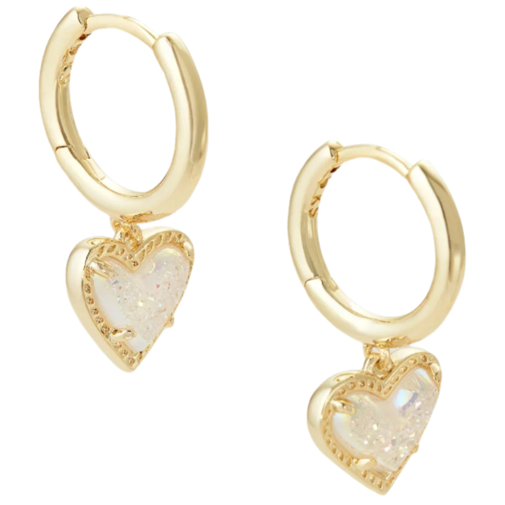 Kendra Scott Ari Heart Gold "Huggie" Earrings