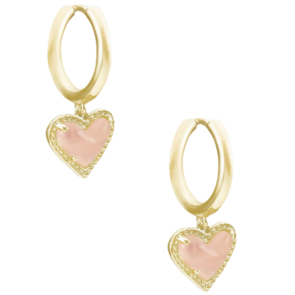 Kendra Scott Ari Heart Gold "Huggie" Earrings