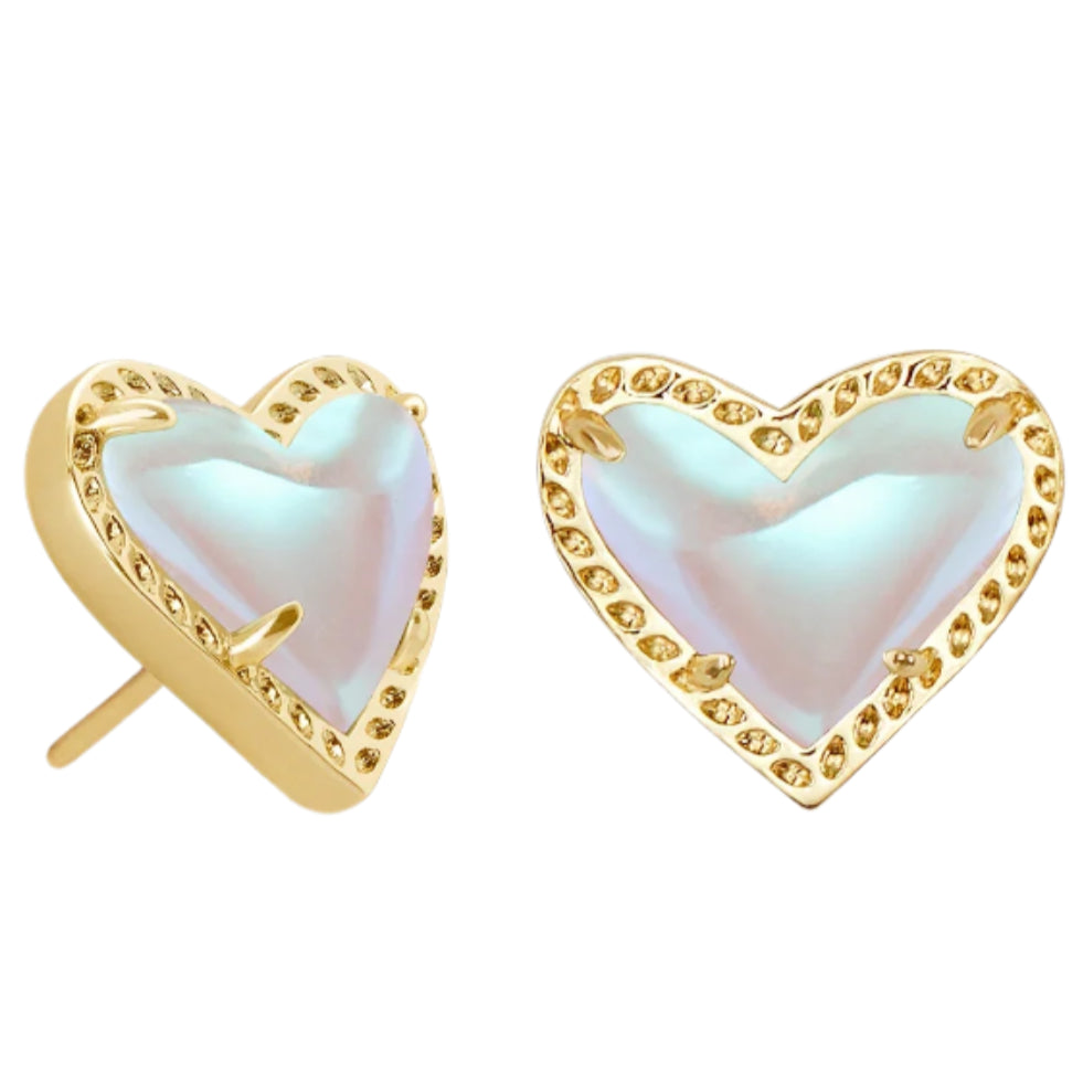 Kendra Scott Ari Heart Gold Stud Earrings