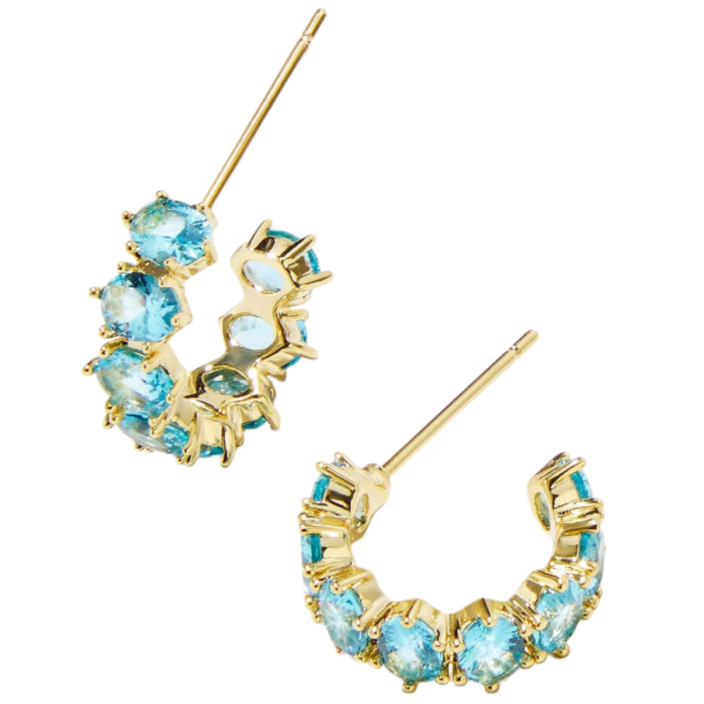 Kendra Scott Cailin Gold & Crystal "Huggie" Earrings