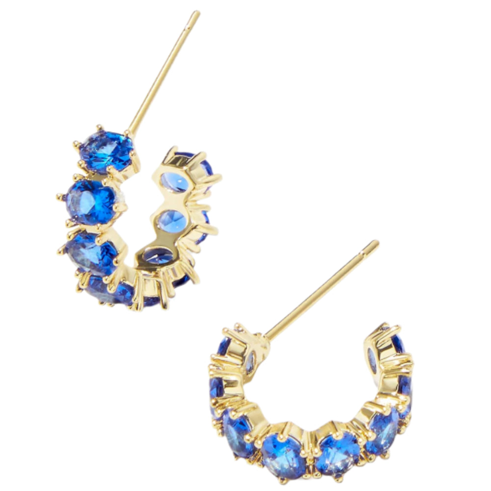 Kendra Scott Cailin Gold & Crystal "Huggie" Earrings