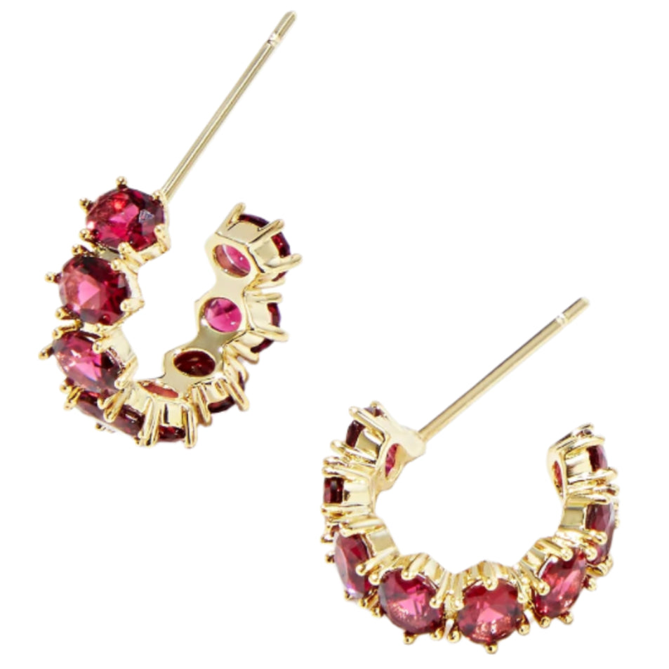 Kendra Scott Cailin Gold & Crystal "Huggie" Earrings