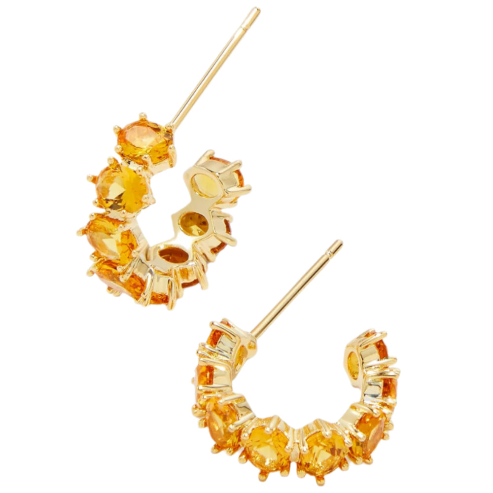 Kendra Scott Cailin Gold & Crystal "Huggie" Earrings