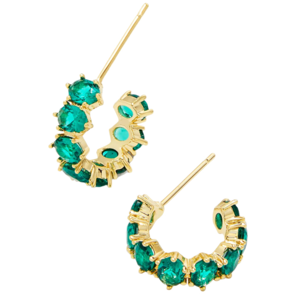 Kendra Scott Cailin Gold & Crystal "Huggie" Earrings