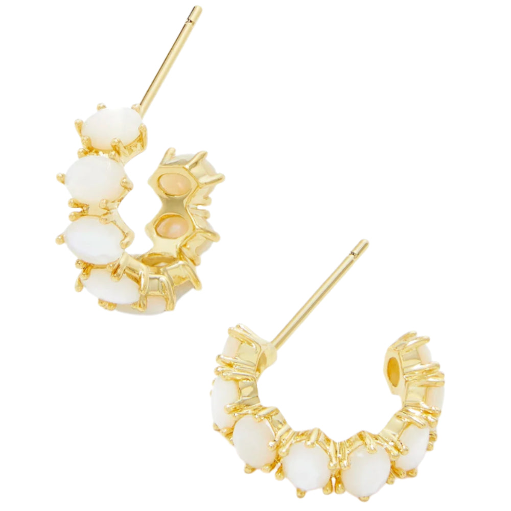 Kendra Scott Cailin Gold & Crystal "Huggie" Earrings