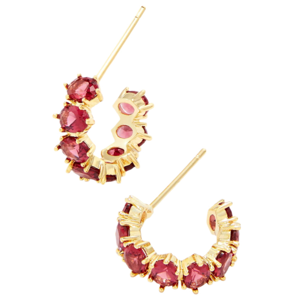 Kendra Scott Cailin Gold & Crystal "Huggie" Earrings