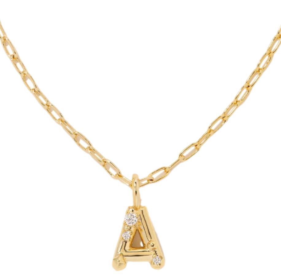 Kendra Scott Gold Crystal Letter Pendant Necklaces