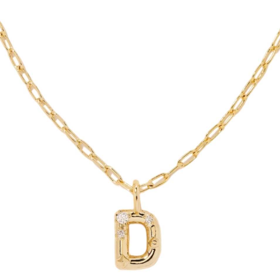 Kendra Scott Gold Crystal Letter Pendant Necklaces