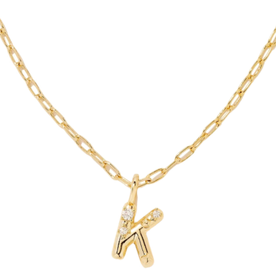 Kendra Scott Gold Crystal Letter Pendant Necklaces