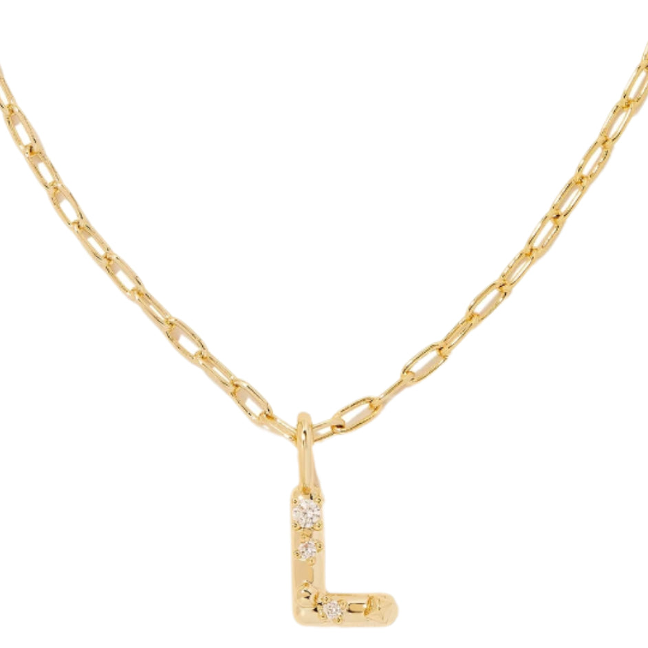 Kendra Scott Gold Crystal Letter Pendant Necklaces
