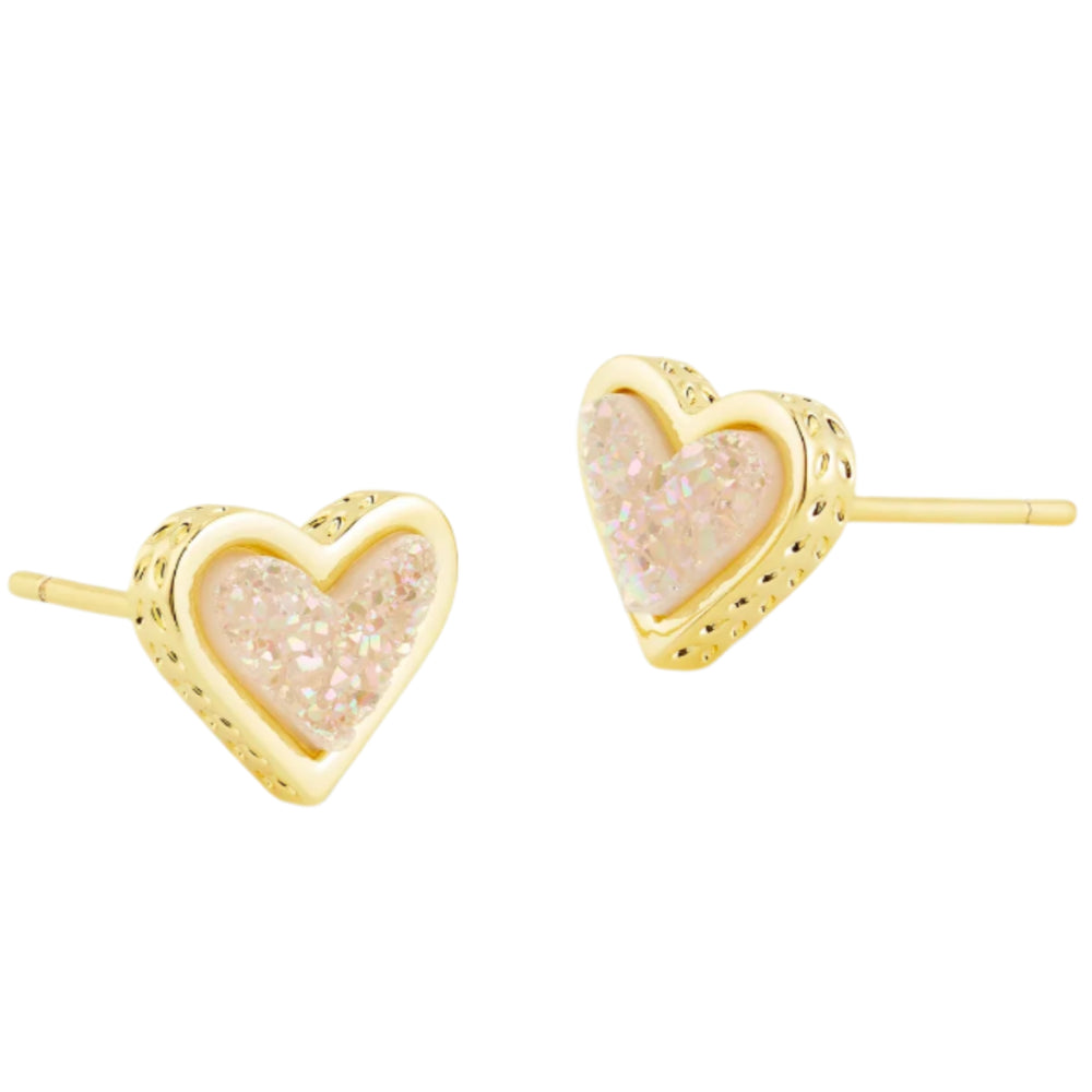 Kendra Scott Framed Ari Heart Gold Stud Earrings