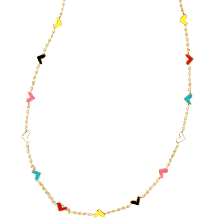 Kendra Scott Haven Heart Gold Multicolored Charm Necklace