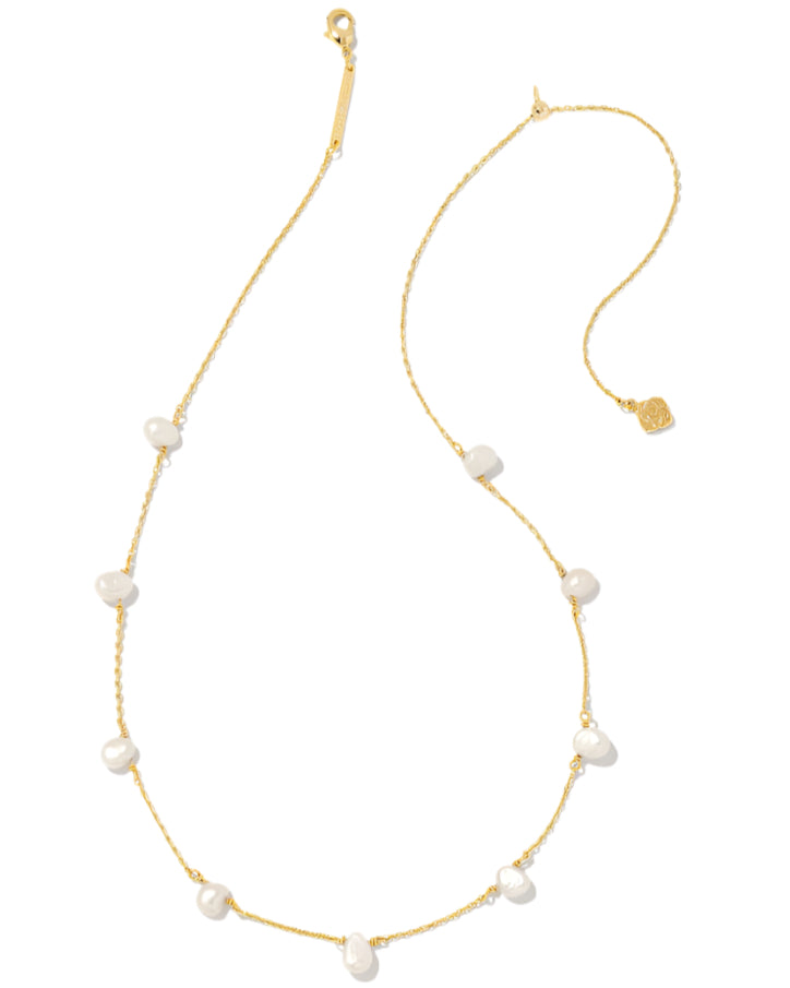 Kendra Scott Leighton Gold Pearl Strand Necklace
