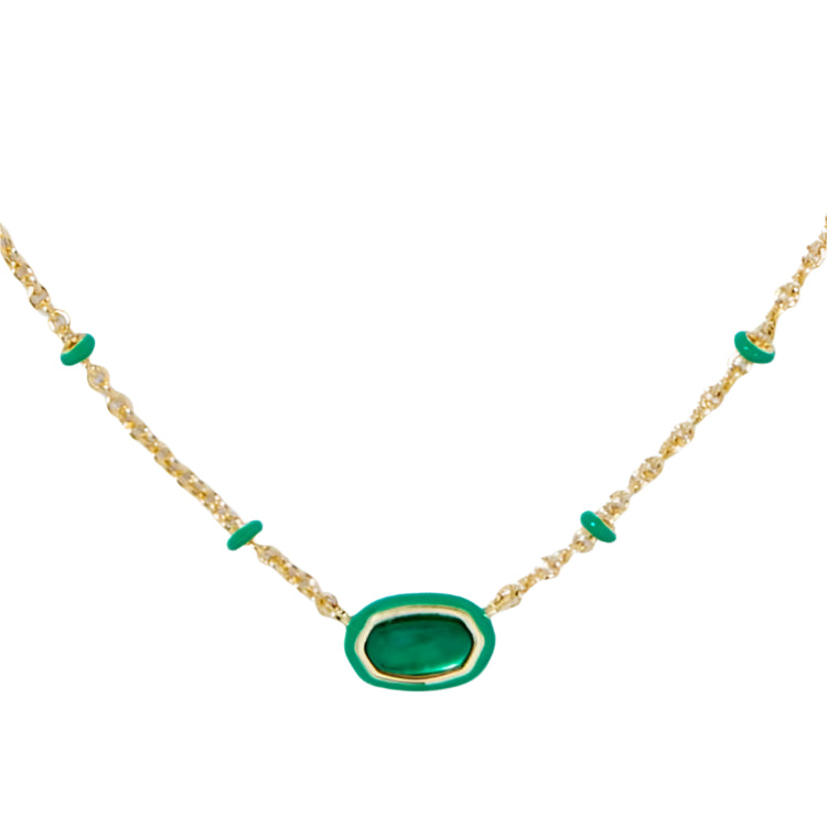 Kendra Scott Mini Elisa Gold Enameled Pendant Necklace