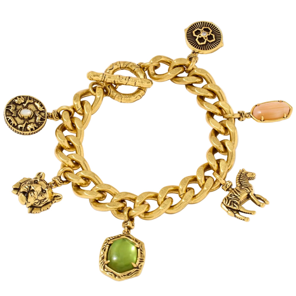 Kendra Scott Raina Vintage Gold Charm Bracelet