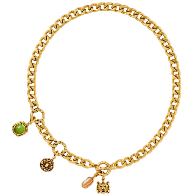 Kendra Scott Raina Vintage Gold Charm Necklace