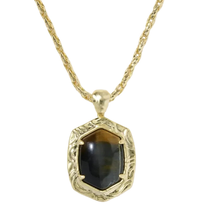 Kendra Scott Daphne Gold Tiger Stripe Pendant Necklace