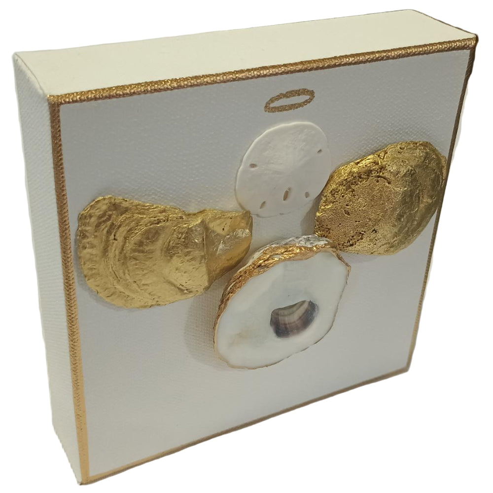 Ten-Twenty-Six Angel & Nativity Wrapped Canvas Sea Shell Art Blocks - 6" x 6"