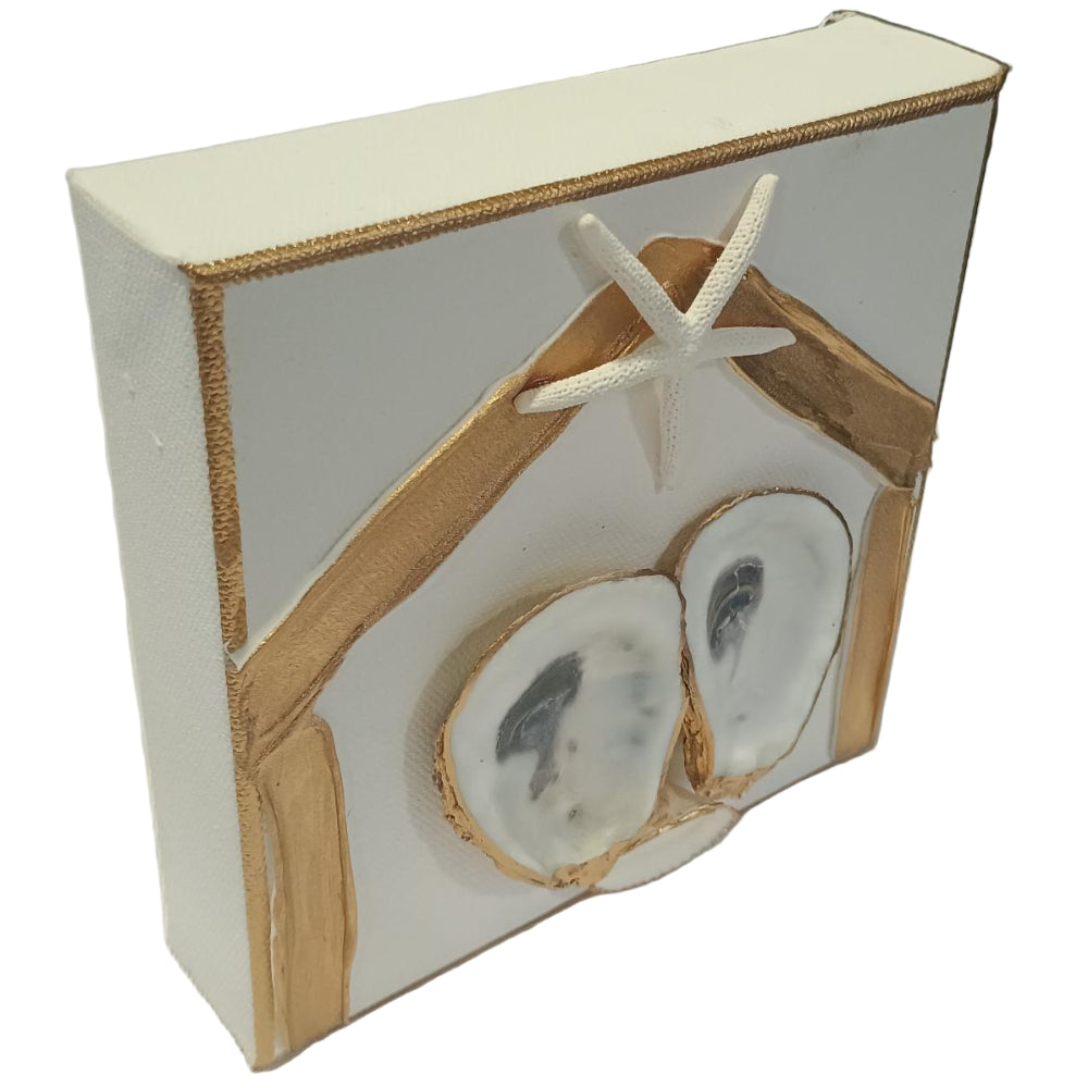 Ten-Twenty-Six Angel & Nativity Wrapped Canvas Sea Shell Art Blocks - 6" x 6"