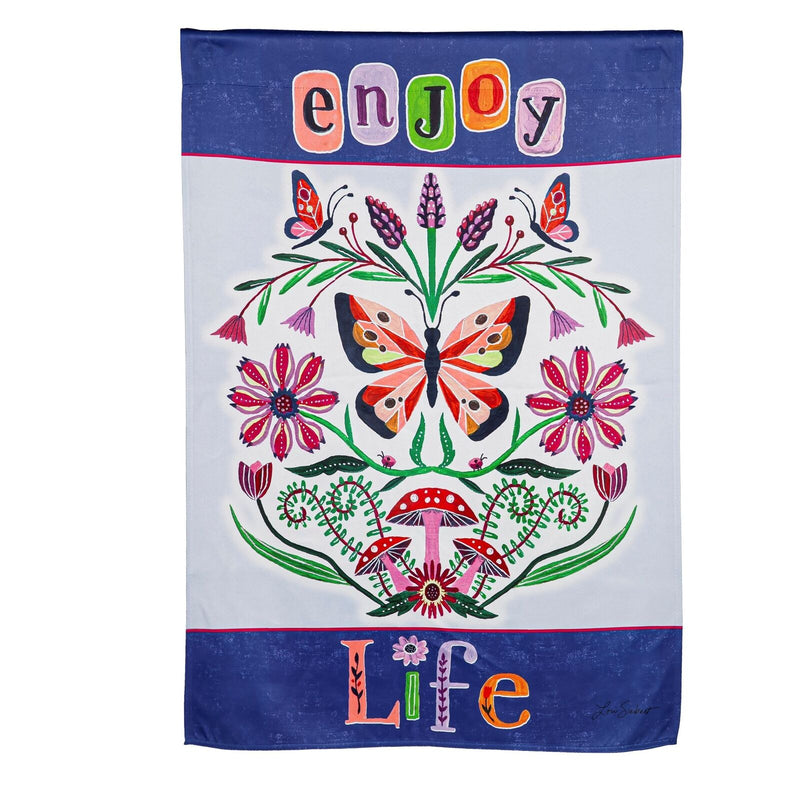 Enjoy Life Butterfly House Suede Flag