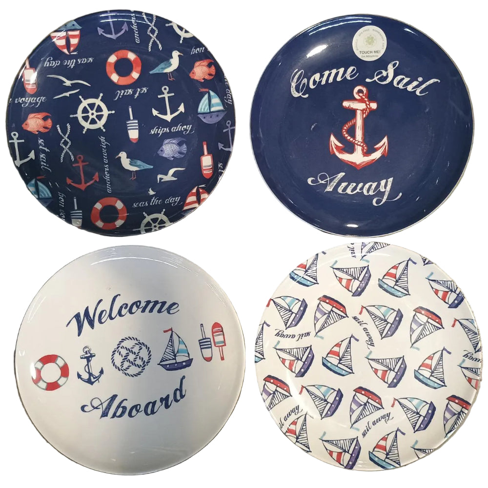 TarHong Melamine Nautical Salad Plates - 4 pc.