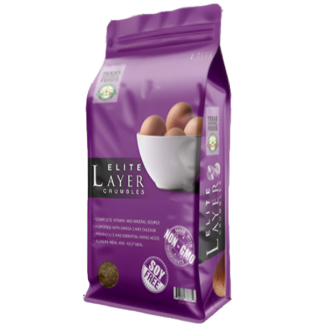 Texas Natural Feeds Elite Layer Poultry Feed Crumbles - 10, 30, & 50 lb.