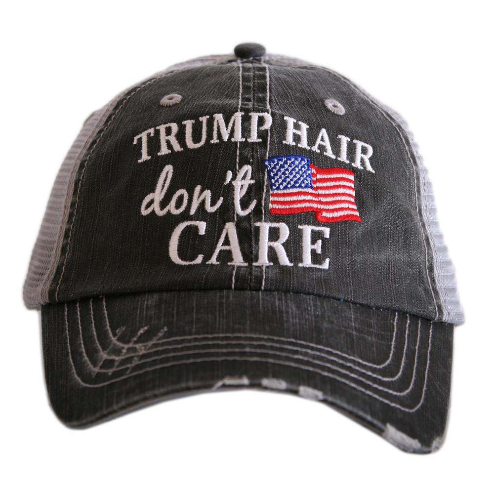 Katydid "Trump Hair, Don't Care" Denim Trucker Hat