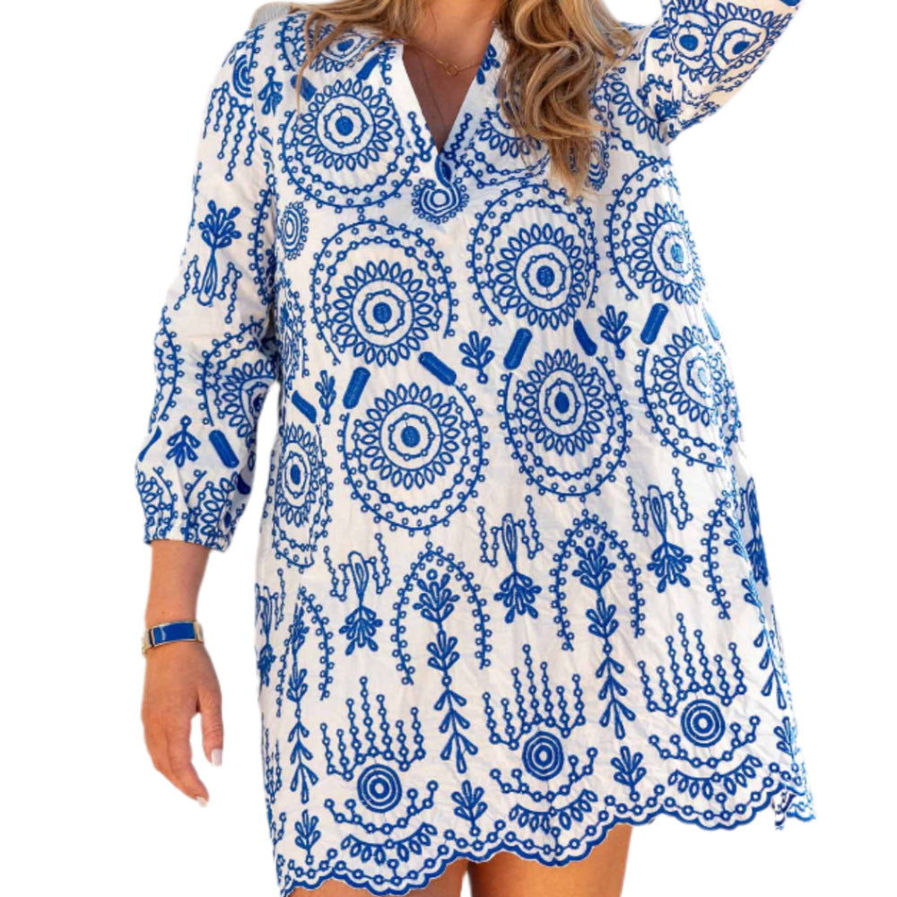 Mersea Edie Embroidered Tunic Dress