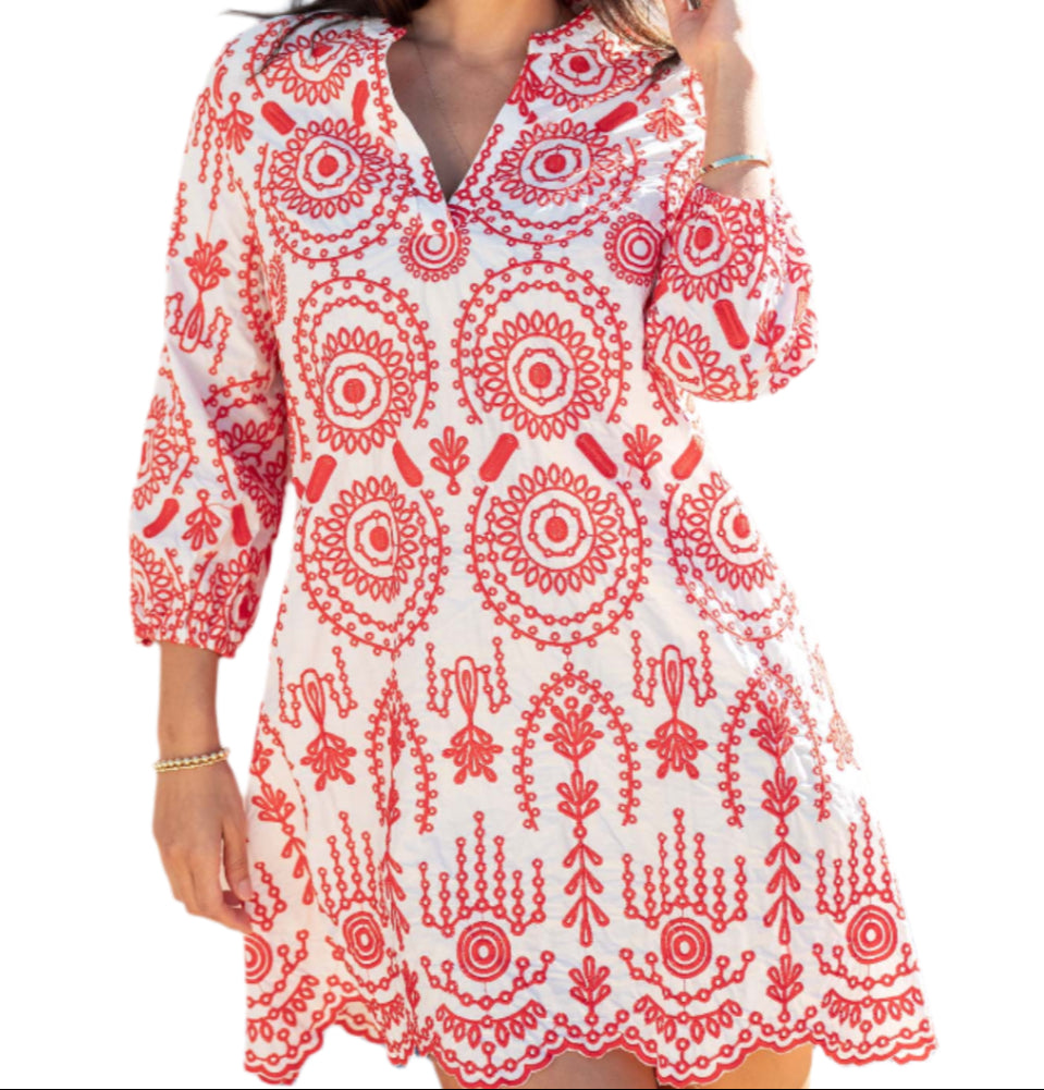 Mersea Edie Embroidered Tunic Dress