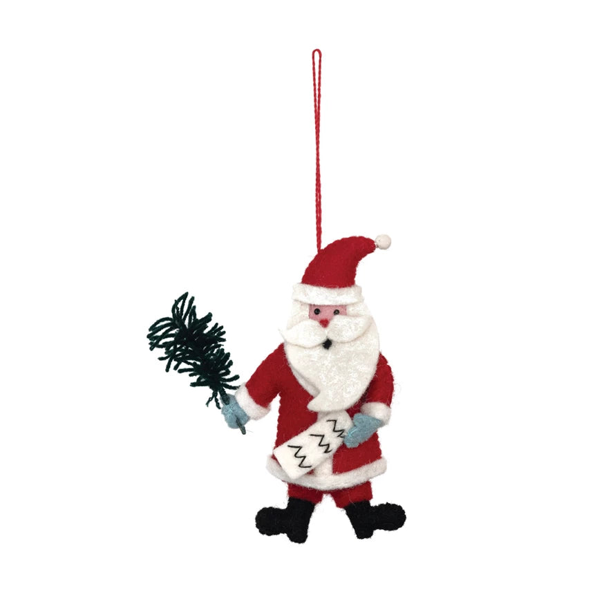Felted Wool Santa Ornament - 7"