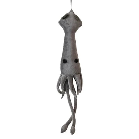Handmade Cotton Velvet Squid Ornament