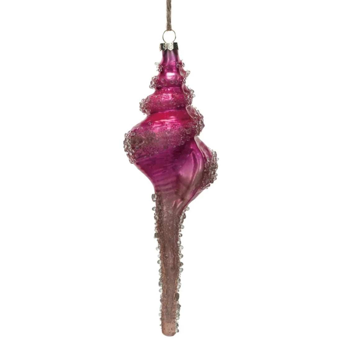 Beaded Glass Conch Shell Ornament
