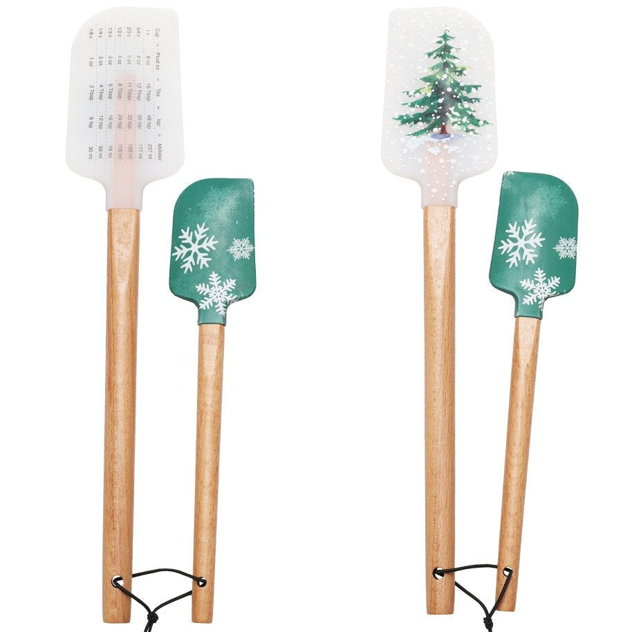 Holiday Silicone Spatulas w/ Measurement Conversions - 2 pc.