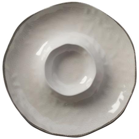 Veranda Melamine Chip & Dip Tray (Ivory) - 15"