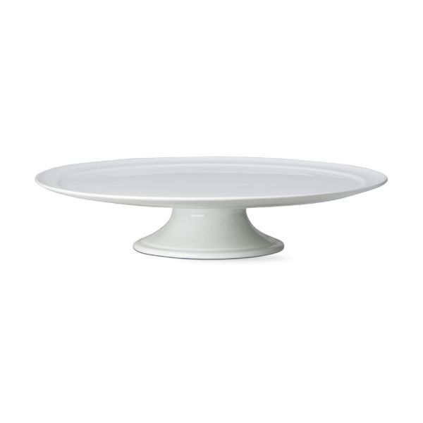 Whiteware Pedestal Cake Plate - White