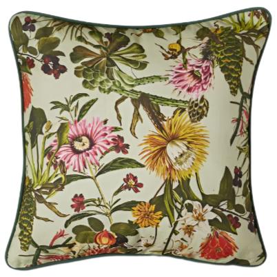 Floral Garden Cotton Throw Pillow - 22" x 22"