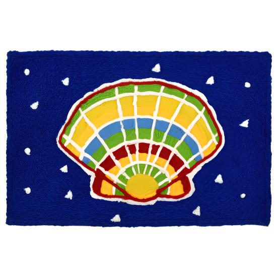Jellybean Painted Clam Shell Rug - 20" x 30"