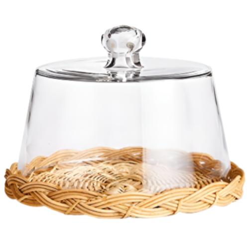 Wicker Kiernan Tray w/ Cloche - 8.75"