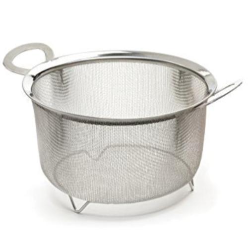 RSVP Wide Rim Stainless Steel Mesh Basket - 8"