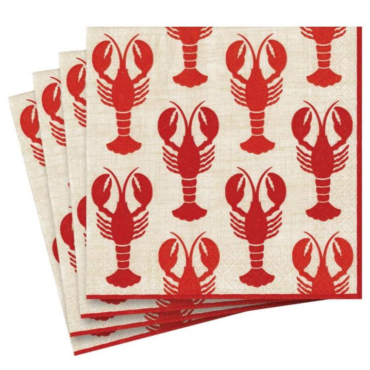 Caspari Lobster Tessellation Paper Napkins