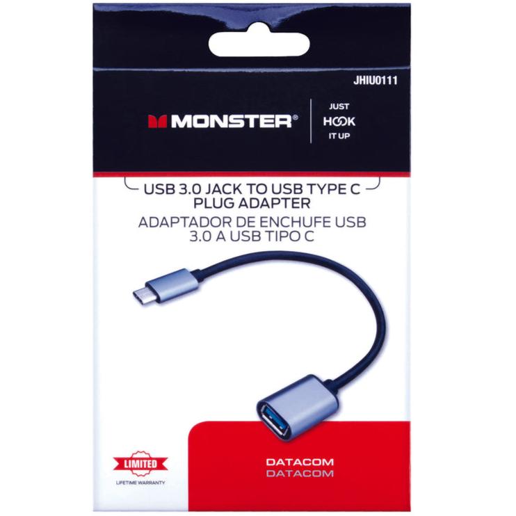 Monster Female USB-A 3.0 to Male USB-C Plug Adapter