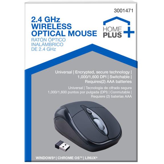 Home Plus 4-Button Wireless Optical Mouse