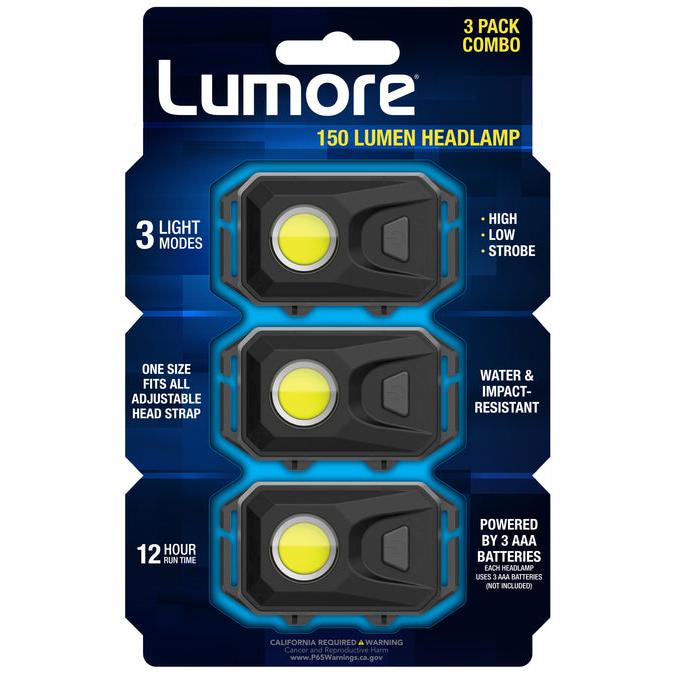 Lumore 150 Lumen LED Headlamp - 3 pc.