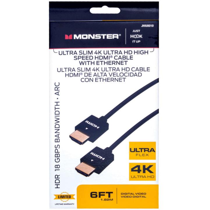 Monster Ultra Slim 4K Ultra HD High Speed HDMI Cable w/ Ethernet